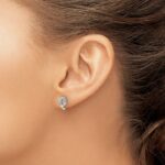 14k White Gold Diamond Initial Q Post Earrings - Image 3