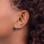 14k White Gold Diamond Initial Y Post Earrings - Image 3