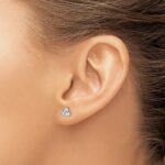 14k White Gold 1/4 carat Diamond 3-stone Bezel Post Earrings - Image 3