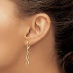 14k 1/3 carat Diamond Twisted Dangle Leverback Earrings - Image 3