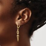 14k 1/2 carat Diamond Triangle Dangle Leverback Earrings - Image 3