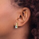 10k Aquamarine and Diamond Earrings - Image 3