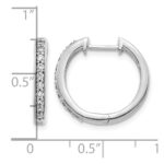 14k White Gold Diamond Hinged Hoop Earrings - Image 4