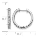 14k White Gold Diamond Hinged Hoop Earrings - Image 4