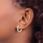 14k Diamond Hinged Hoop Earrings - Image 3
