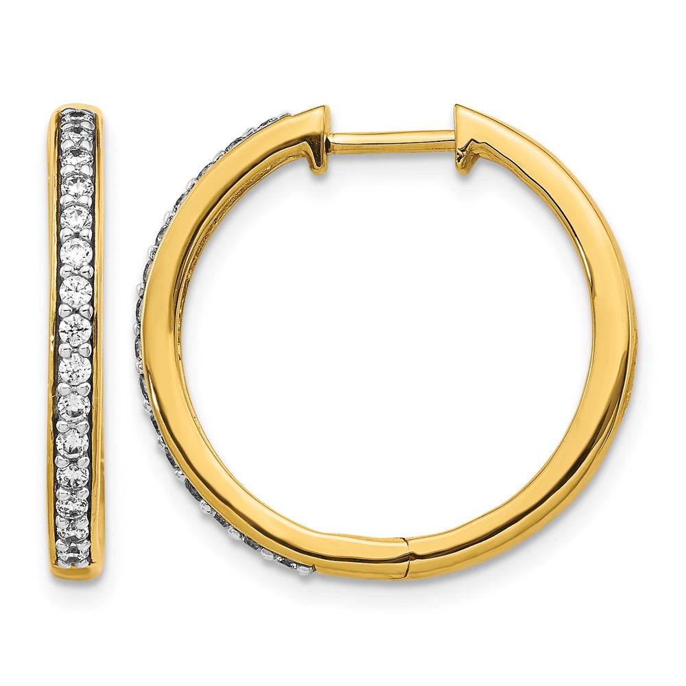 EM4265-033-YA-1.jpg 14k 1/3 carat Lab Grown Diamond VS/SI+ G+ Complete Hinged Hoop Earrings - Image 1