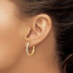 10k Diamond Hinged Hoop Earrings - Image 3