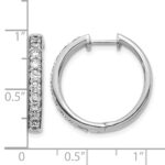 14k White Gold Diamond Hinged Hoop Earrings - Image 4