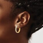 10k Diamond Hinged Hoop Earrings - Image 3
