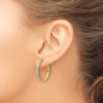 14k Diamond Hinged Hoop Earrings - Image 3