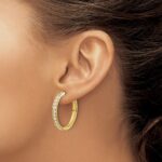 14k Diamond Hinged Hoop Earrings - Image 3