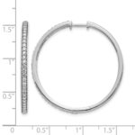 14k White Gold Diamond Hinged Hoop Earrings - Image 4