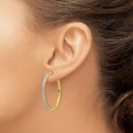 14k Diamond Hinged Hoop Earrings - Image 3