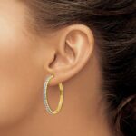 14k Diamond Hinged Hoop Earrings - Image 3