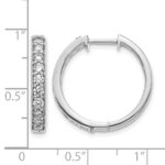 14k White Gold Diamond Milgrain Hinged Hoop Earrings - Image 4