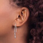 14k White Gold Diamond and Amethyst Earrings - Image 3