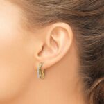14k Diamond Hoop Earrings - Image 3
