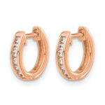14k Rose Gold 1/8 carat Lab Grown Diamond VS/SI+ G+ Complete Hinged Hoop Earrings - Image 2