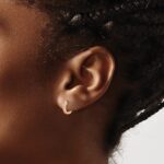 14k Rose Gold Polished Diamond Hinged Hoop Earrings - Image 3