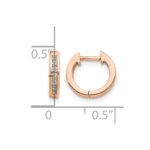 14k Rose Gold 1/8 carat Lab Grown Diamond VS/SI+ G+ Complete Hinged Hoop Earrings - Image 4