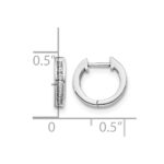 14k White Gold Diamond Hinged Hoop Earrings - Image 4