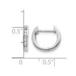 14k White Gold Polished Diamond Hinged Hoop Earrings - Image 4