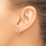 10k Rose Gold Diamond Hinged Hoop Earrings - Image 3