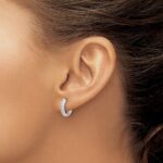 10k White Gold Diamond Hinged Hoop Earrings - Image 3