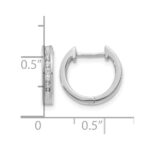 10k White Gold Diamond Hinged Hoop Earrings - Image 4