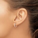 10k Rose Gold Diamond Hinged Hoop Earrings - Image 3