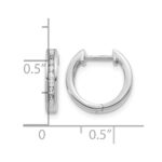 10k White Gold Diamond Hinged Hoop Earrings - Image 4