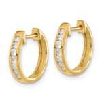 14k Diamond Hinged Hoop Earrings - Image 2