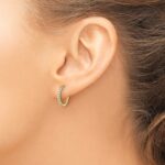 10k Diamond Hinged Hoop Earrings - Image 3