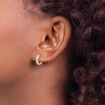 14k Baguette Diamond Hinged Hoop Earrings - Image 3