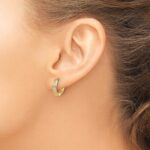 10k Diamond Hinged Hoop Earrings - Image 3