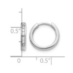 14k White Gold Diamond Hinged Hoop Earrings - Image 4