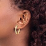 14k Diamond Hinged Hoop Earrings - Image 3