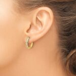 14k 3/8 carat Lab Grown Diamond VS/SI+ G+ Complete Hinged Hoop Earrings - Image 3