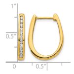 10k Diamond Oval Hinged Hoop Earrings - Image 4