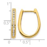 14k Diamond Oval Hinged Hoop Earrings - Image 4
