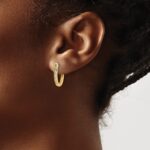 10k Diamond Oval Hinged Hoop Earrings - Image 3