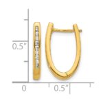 10k Diamond Oval Hinged Hoop Earrings - Image 4