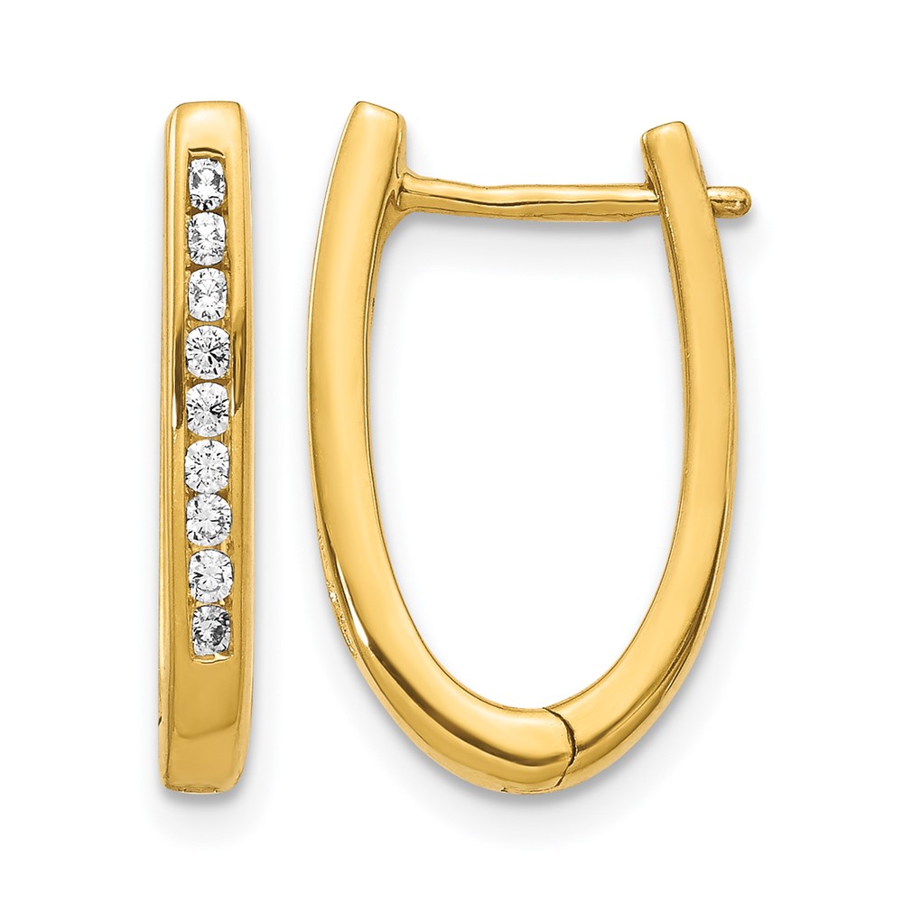 EM5370-025-YA.jpg 14k Diamond Oval Hinged Hoop Earrings - Image 1