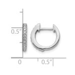 14k White Gold Diamond Hinged Hoop Earrings - Image 4