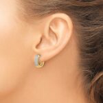 10k Diamond Hinged Hoop Earrings - Image 3