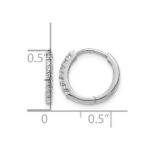 10k White Gold Diamond Hinged Hoop Earrings - Image 4