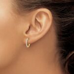 14k Diamond Hinged Hoop Earrings - Image 3