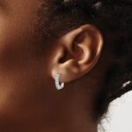 14k White Gold Fancy Hinged Diamond Earrings - Image 3
