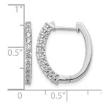 14k White Gold Diamond Hinged Hoop Earrings - Image 4
