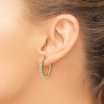 14k 3/4 carat Lab Grown Diamond VS/SI+ G+ Complete Hinged Hoop Earrings - Image 3